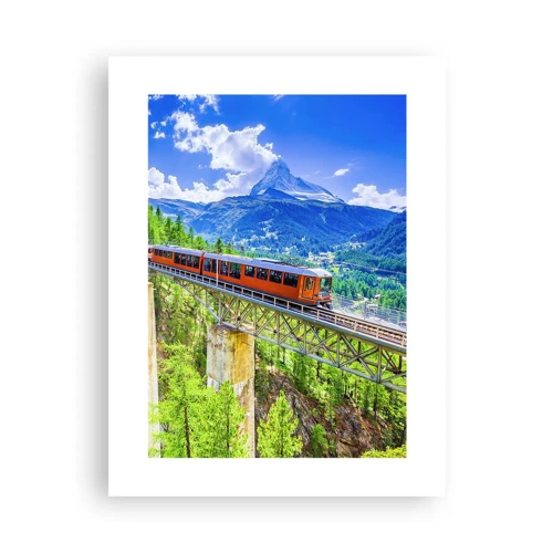 Poster - Train Through the Alps - 30x40 cm