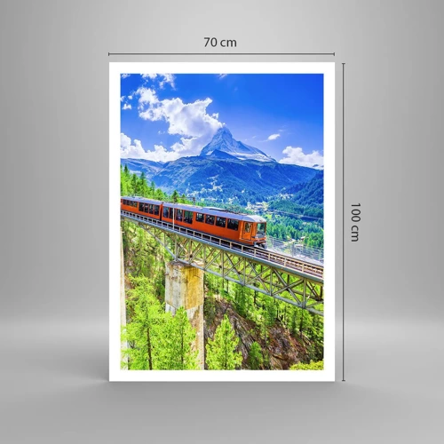 Poster - Train Through the Alps - 70x100 cm