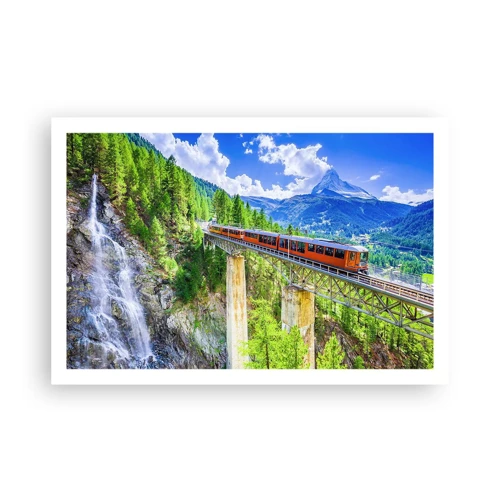Poster - Train Through the Alps - 91x61 cm