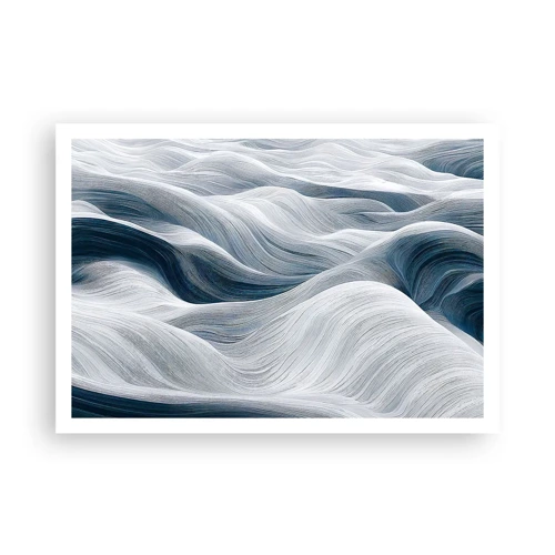 Poster - White and Blue Waves - 100x70 cm