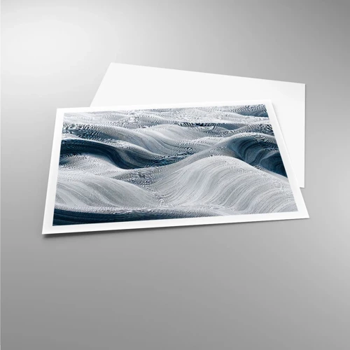 Poster - White and Blue Waves - 100x70 cm