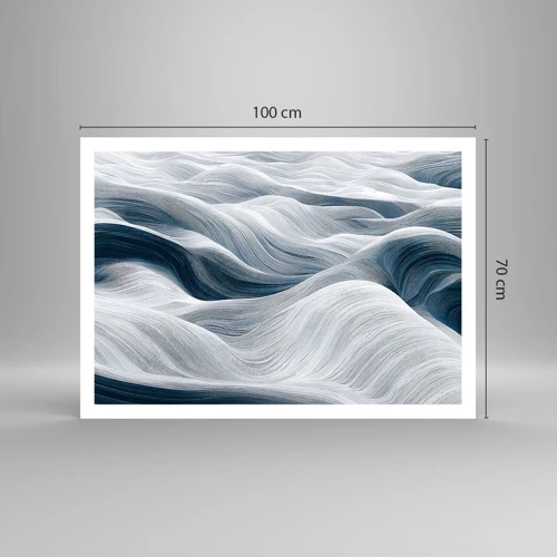 Poster - White and Blue Waves - 100x70 cm