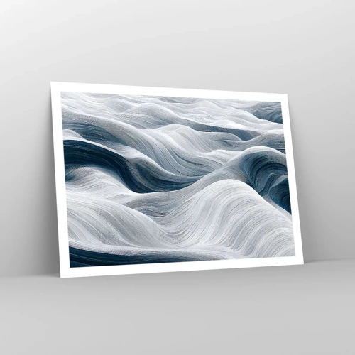 Poster - White and Blue Waves - 100x70 cm