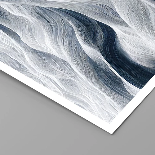 Poster - White and Blue Waves - 100x70 cm