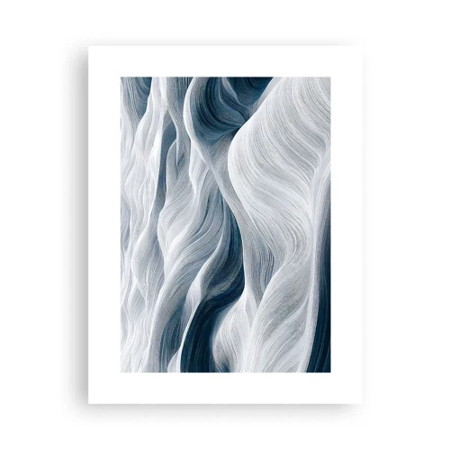 Poster - White and Blue Waves - 30x40 cm