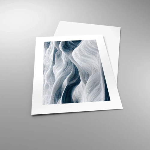 Poster - White and Blue Waves - 30x40 cm