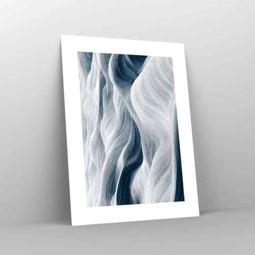 Poster - White and Blue Waves - 30x40 cm