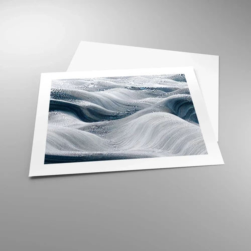 Poster - White and Blue Waves - 50x40 cm