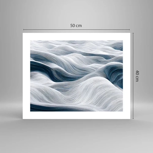 Poster - White and Blue Waves - 50x40 cm