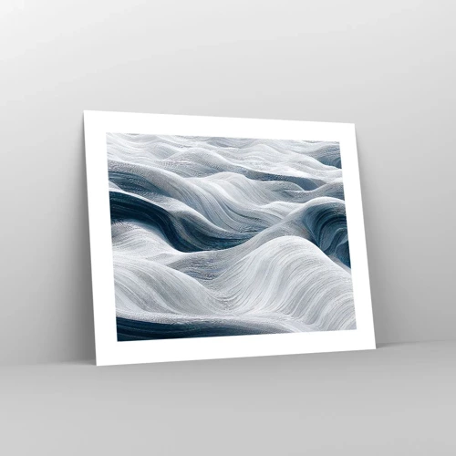 Poster - White and Blue Waves - 50x40 cm