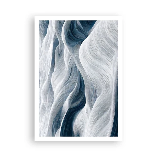 Poster - White and Blue Waves - 70x100 cm