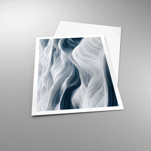 Poster - White and Blue Waves - 70x100 cm