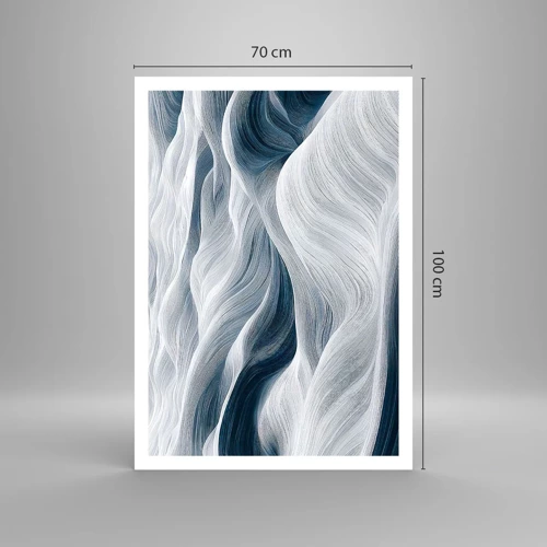 Poster - White and Blue Waves - 70x100 cm