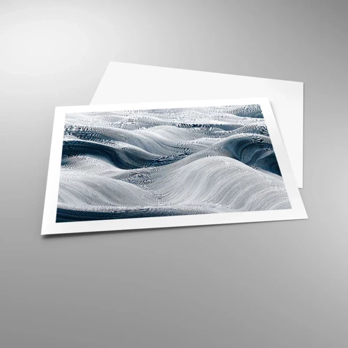 Poster - White and Blue Waves - 70x50 cm