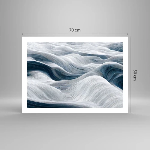 Poster - White and Blue Waves - 70x50 cm