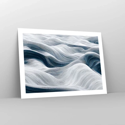 Poster - White and Blue Waves - 70x50 cm