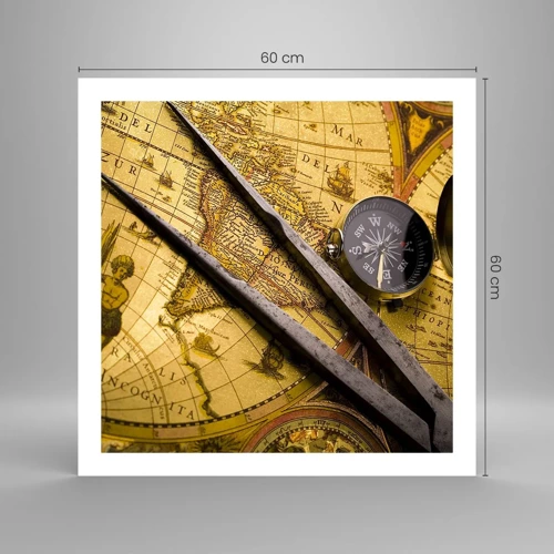 Poster - With a Compass through the Seas - 60x60 cm
