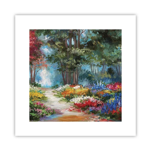 Poster - Wood Garden, Flowery Forest - 30x30 cm