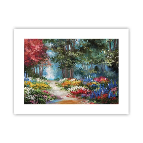 Poster - Wood Garden, Flowery Forest - 40x30 cm