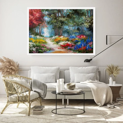 Poster - Wood Garden, Flowery Forest - 50x40 cm