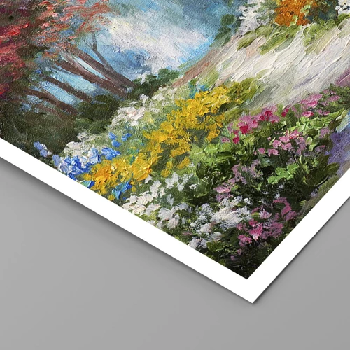 Poster - Wood Garden, Flowery Forest - 50x50 cm