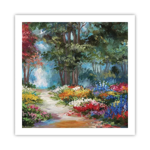 Poster - Wood Garden, Flowery Forest - 60x60 cm
