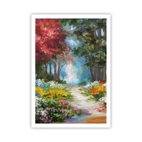 Poster - Wood Garden, Flowery Forest - 70x100 cm