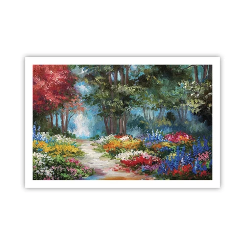 Poster - Wood Garden, Flowery Forest - 91x61 cm