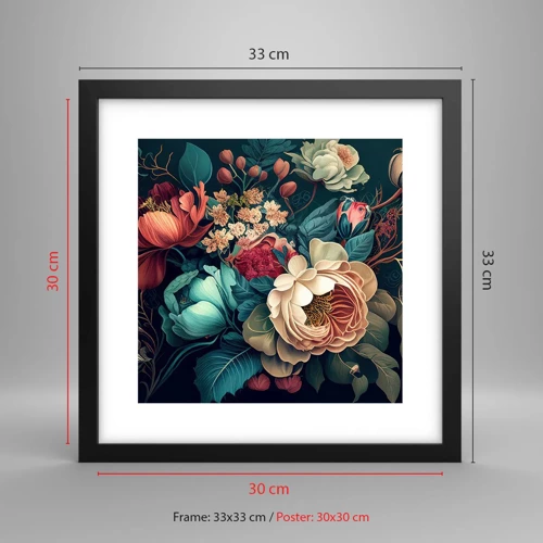 Poster in black frame - 19th Century Charm - 30x30 cm