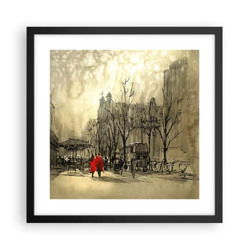 Poster in black frame - A Date in London Fog - 40x40 cm