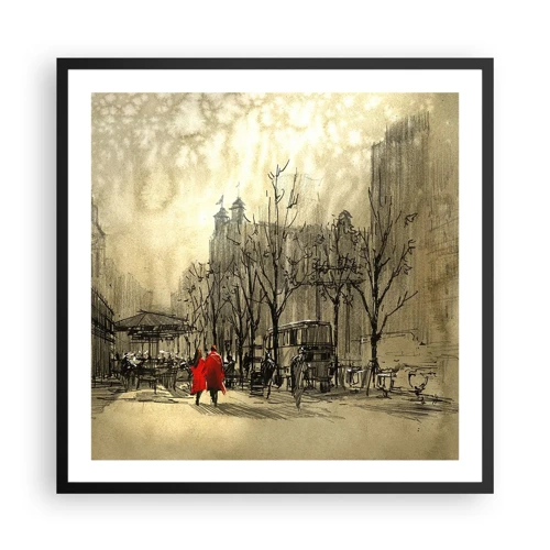 Poster in black frame - A Date in London Fog - 60x60 cm