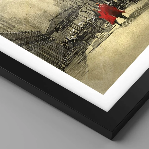 Poster in black frame - A Date in London Fog - 61x91 cm