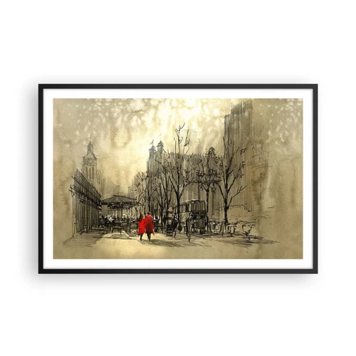 Poster in black frame - A Date in London Fog - 91x61 cm