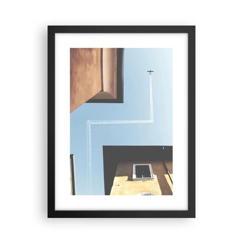 Poster in black frame - Above City Maze - 30x40 cm