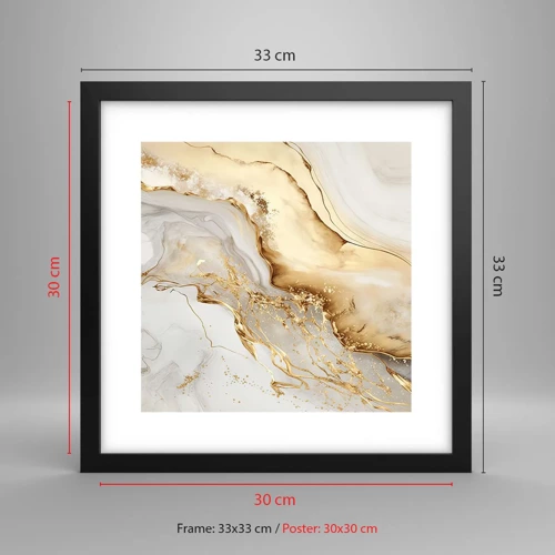 Poster in black frame - Abstract: Beauty and Good - 30x30 cm