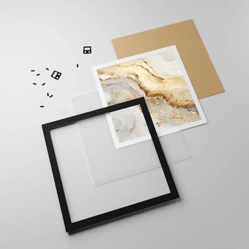 Poster in black frame - Abstract: Beauty and Good - 30x30 cm