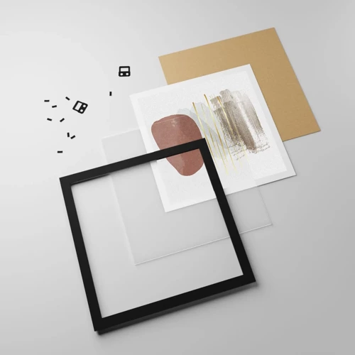 Poster in black frame - Abstract Colonnade - 50x50 cm