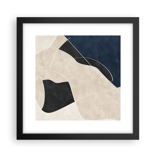 Poster in black frame - Abstract Composition - Contrast of Colours - 30x30 cm