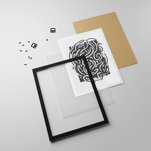 Poster in black frame - Abstract: Dance of Joy - 50x70 cm