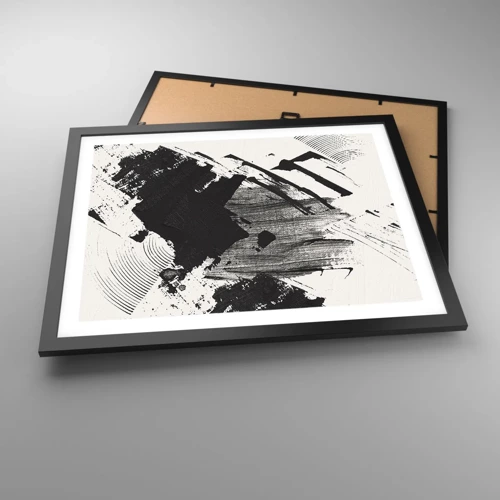 Poster in black frame - Abstract - Expression of Black - 50x40 cm