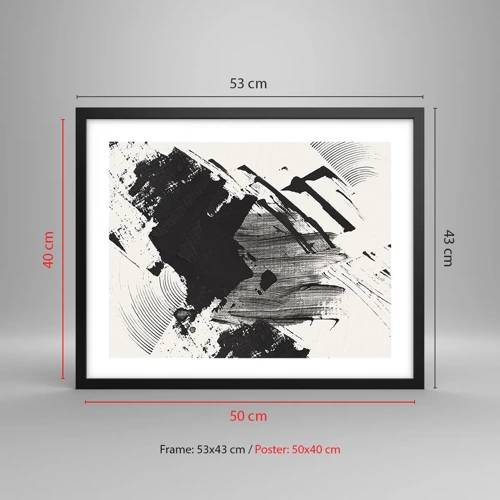 Poster in black frame - Abstract - Expression of Black - 50x40 cm