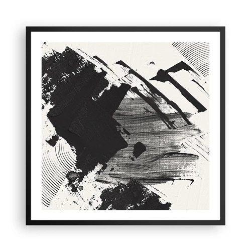 Poster in black frame - Abstract - Expression of Black - 60x60 cm