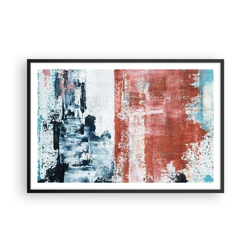 Poster in black frame - Abstract Fifty Fifty - 91x61 cm