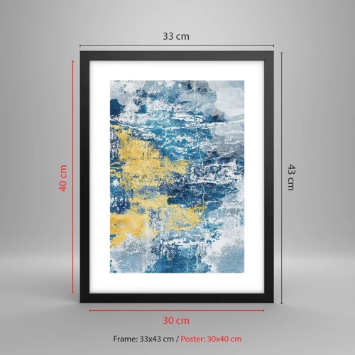 Poster in black frame - Abstract Full of Optimism - 30x40 cm