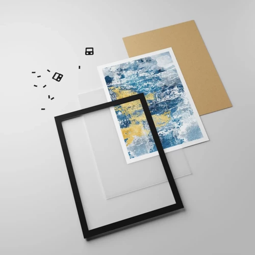 Poster in black frame - Abstract Full of Optimism - 30x40 cm