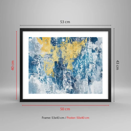 Poster in black frame - Abstract Full of Optimism - 50x40 cm