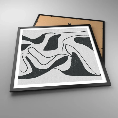 Poster in black frame - Abstract Fun in a Maze - 60x60 cm