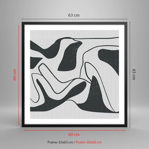 Poster in black frame - Abstract Fun in a Maze - 60x60 cm