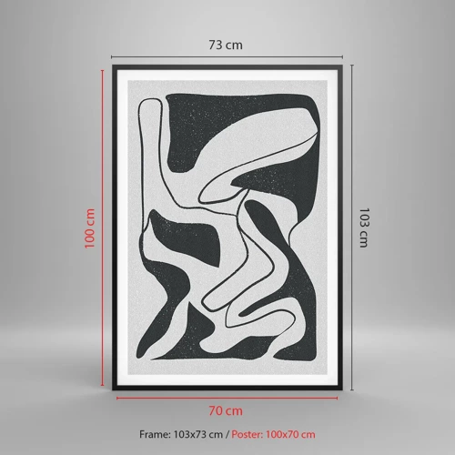 Poster in black frame - Abstract Fun in a Maze - 70x100 cm