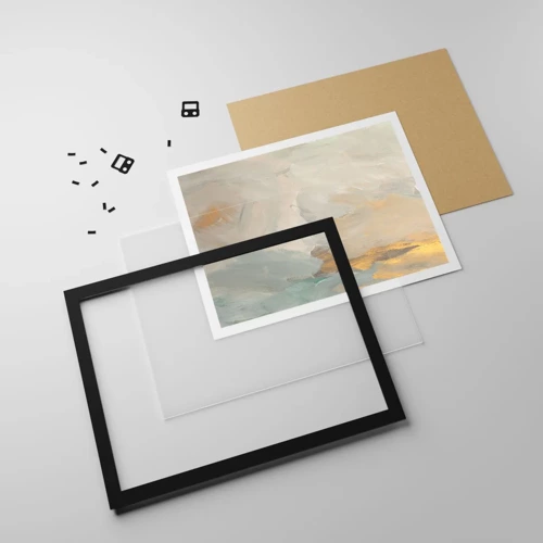 Poster in black frame - Abstract: Land of Gentleness - 100x70 cm